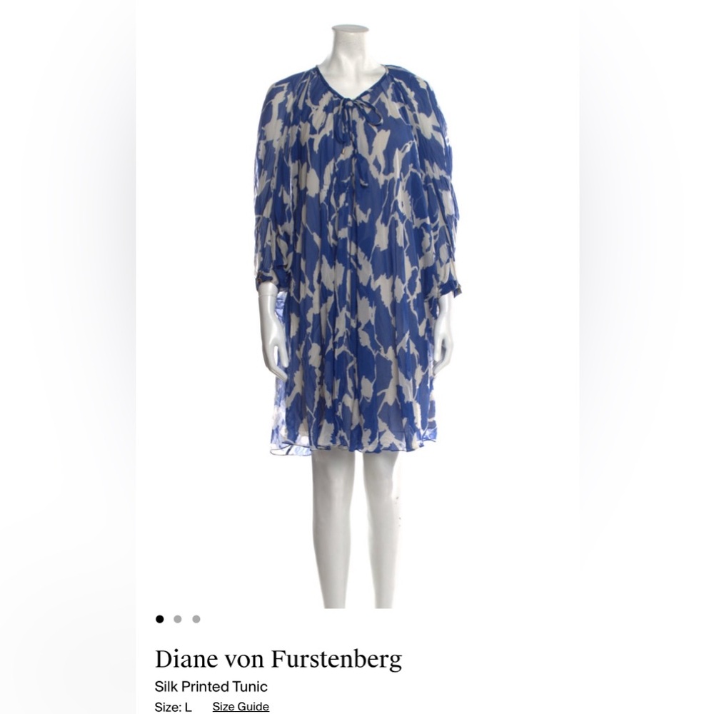 Diane von Furstenberg Blue and White Silk Tunic